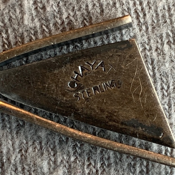 Maxwell Chayat Vintage Sterling Silver Screwback Modernist Earrings - Picture 4 of 13